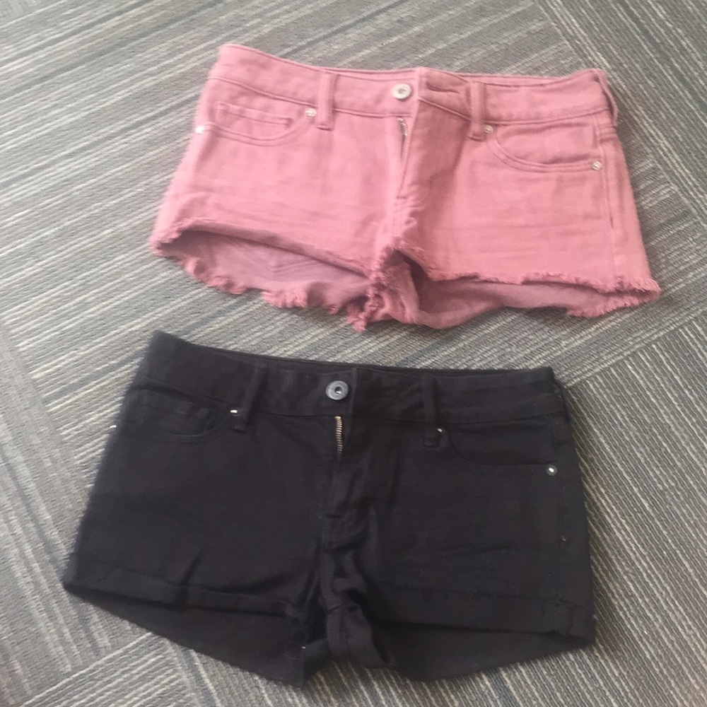 Low rise jean shorts